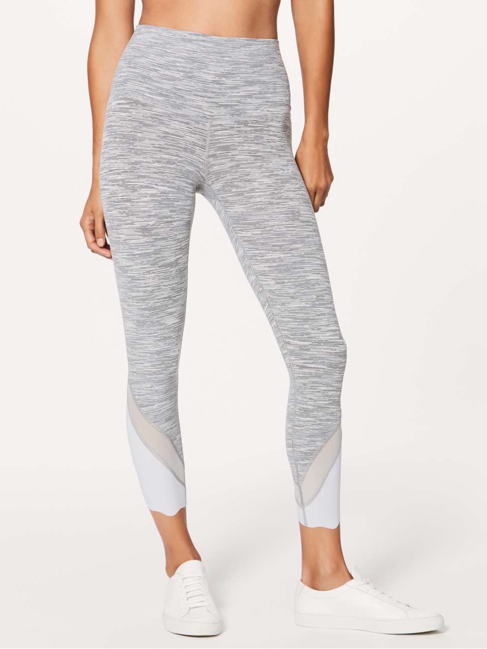 lululemon athletica Heathered Gray & White High-Rise Leggings
